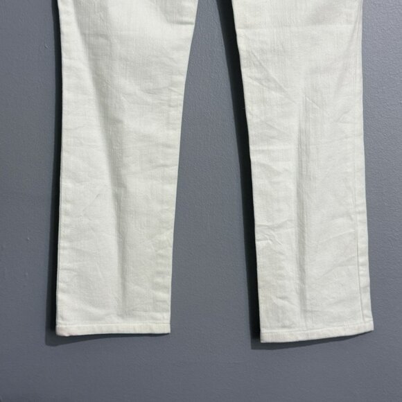 Tory Burch Skinny Jeans Pants Women Sz 28 White Embroidery Designer Logo Preppy - Picture 12 of 12